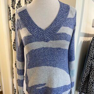 Nik+Zoe Abstract Stripe Sweater Blue